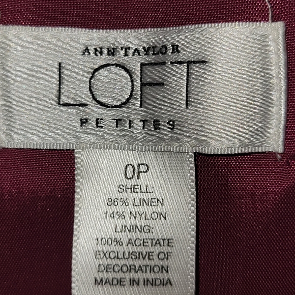 Ann Taylor Loft Petites Fuchsia Linen Blend Strapless Dress Size 0P - Picture 4 of 4